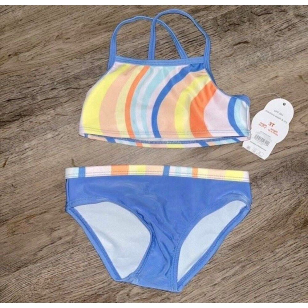 NWT 3T Toddler Girl Two-Piece Swimsuit Floral UV Protection